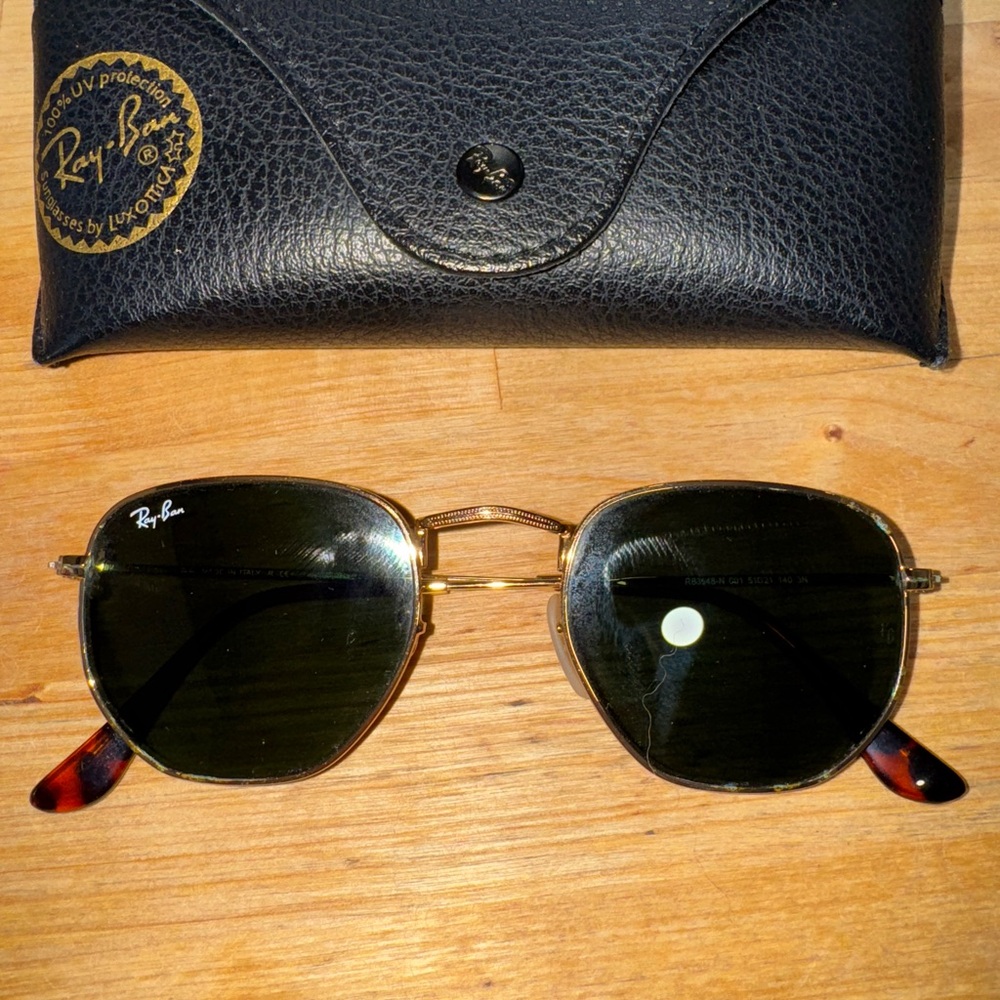 Gold Frame Sunglasses with Dark Lenses